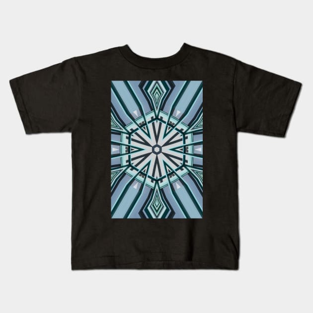 Architecture kaleidoscope light blue Kids T-Shirt by nobelbunt